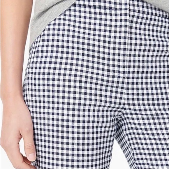 J Crew Hayden kickout crop pant in gingham stretch linen Size 4 - Picture 3 of 3